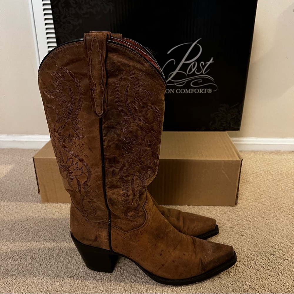 Dan Post Brown Leather Western Boots Size 8 Wms